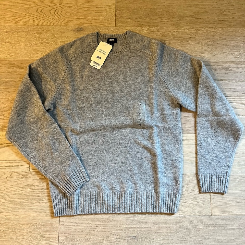 Uniqlo lambswool crew neck sweater.